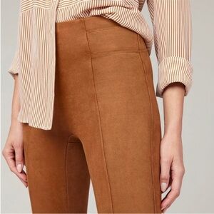 SPANX Faux Suede Leggings Rich Caramel Medium EUC